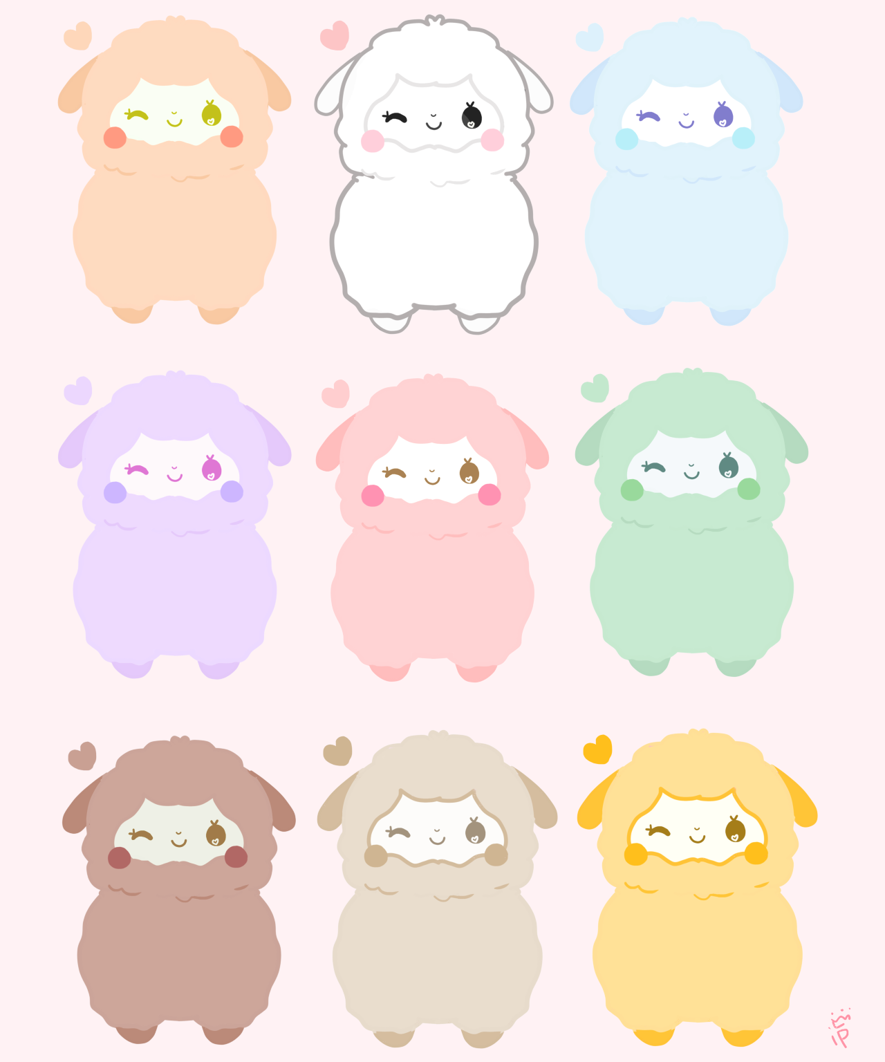 Pastel Rainbow Alpaca Stickers Are Available Now On - Kawaii Alpaca Clipart (1280x1536), Png Download