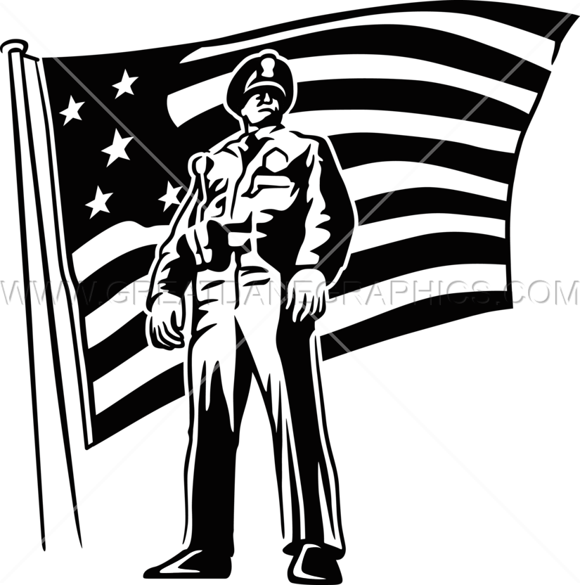 Saluting Police Officers Art Clipart Police Officer - Police Officer Drawing Black And White - Png Download (825x832), Png Download