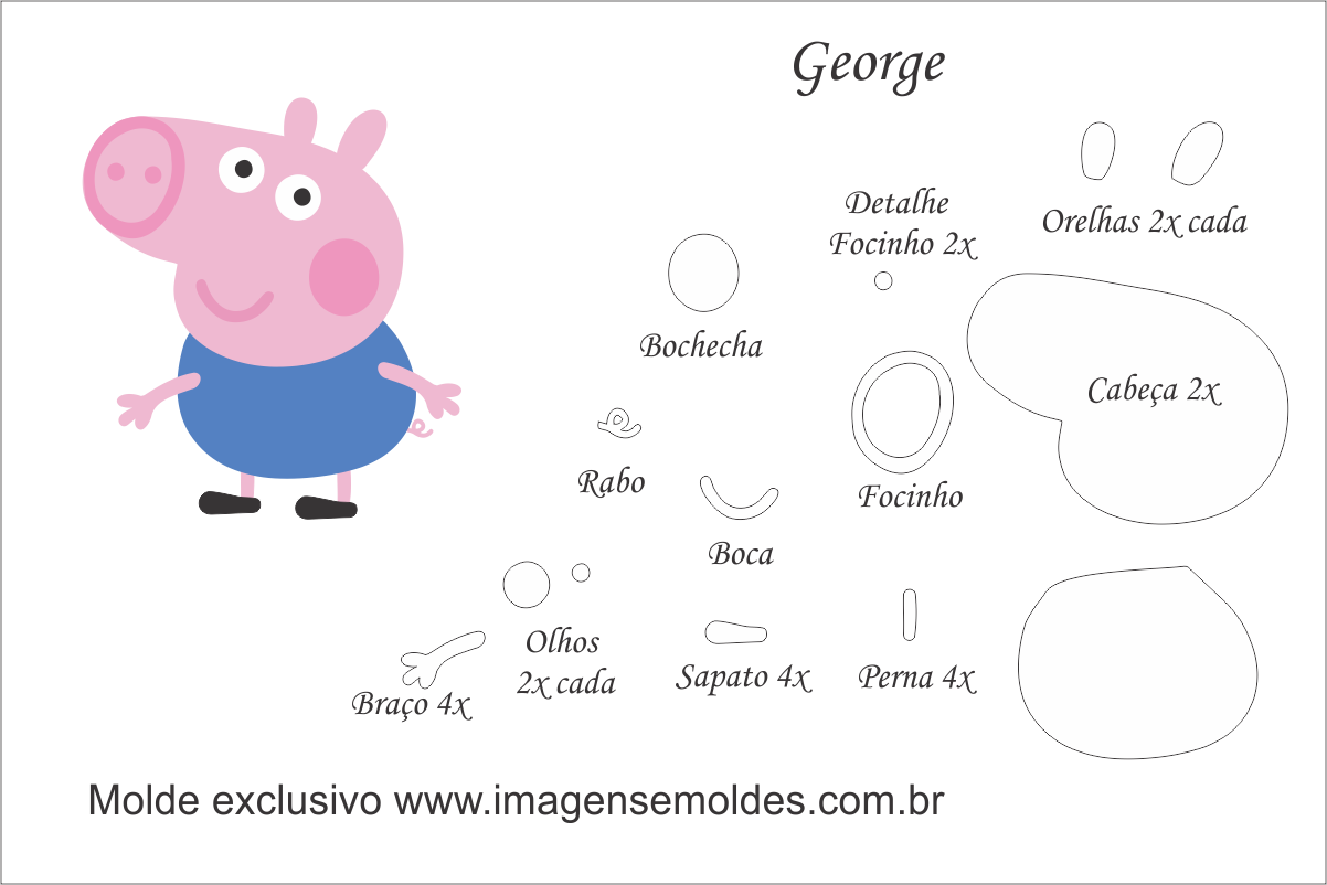 Molde George Pig Eva Clipart (1202x802), Png Download