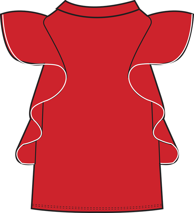 High Fashion Ruffle Sleeve High Neck Runway Ss15 Clipart (656x720), Png Download