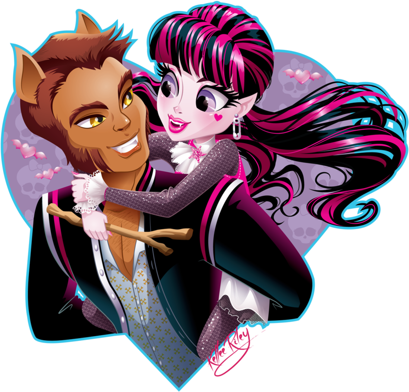 Monster High Draculaura Et Clawd Clipart (900x875), Png Download
