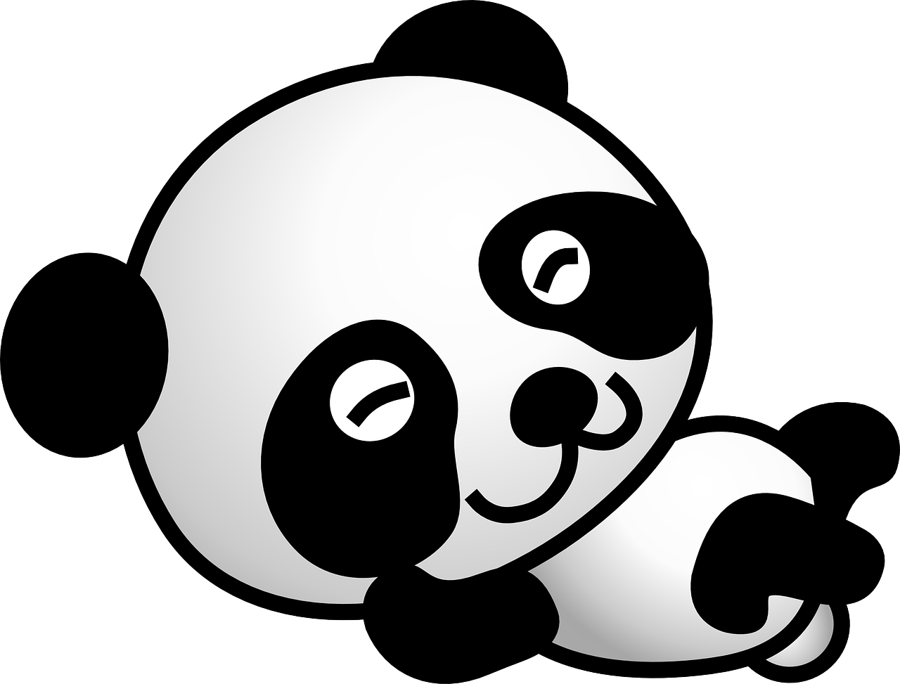 Panda Bear Cartoon Comic Cute Png Image - Cartoon Panda Transparent Background Clipart (1280x973), Png Download