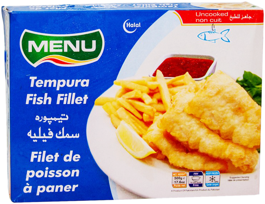 Menu Tempura Fish Fillet 500 Gm - Fish Fillet Menu Clipart (1000x1000), Png Download