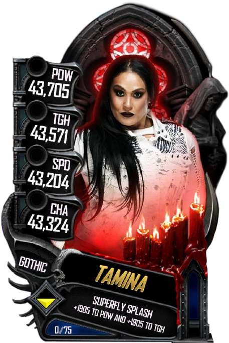 Tamina S5 22 Gothic9 - Wwe Supercard Zelina Vega Clipart (456x720), Png Download