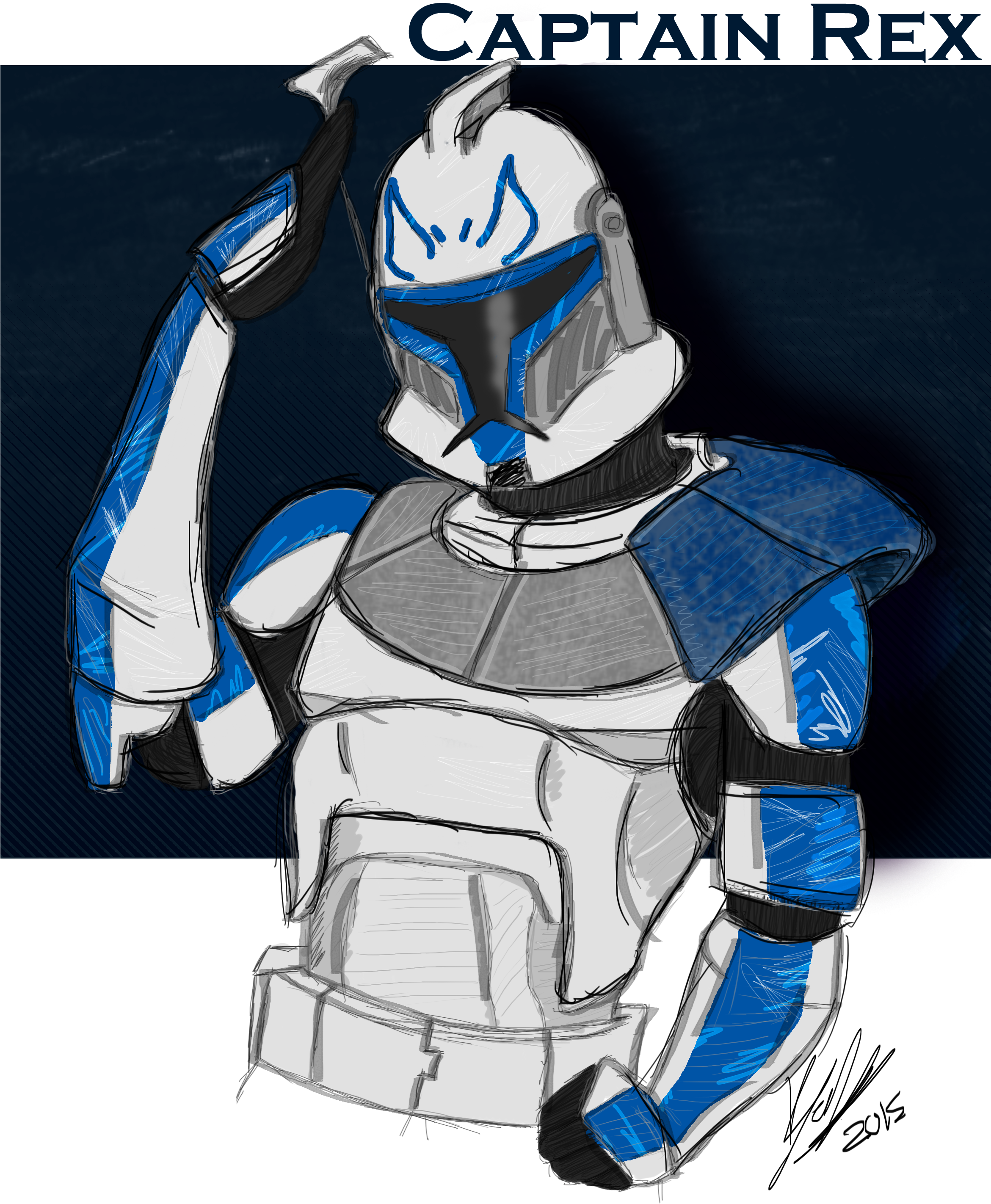 Rex Captain Of The 501st Art ©becky Schnute - Breastplate Clipart (2341x2844), Png Download