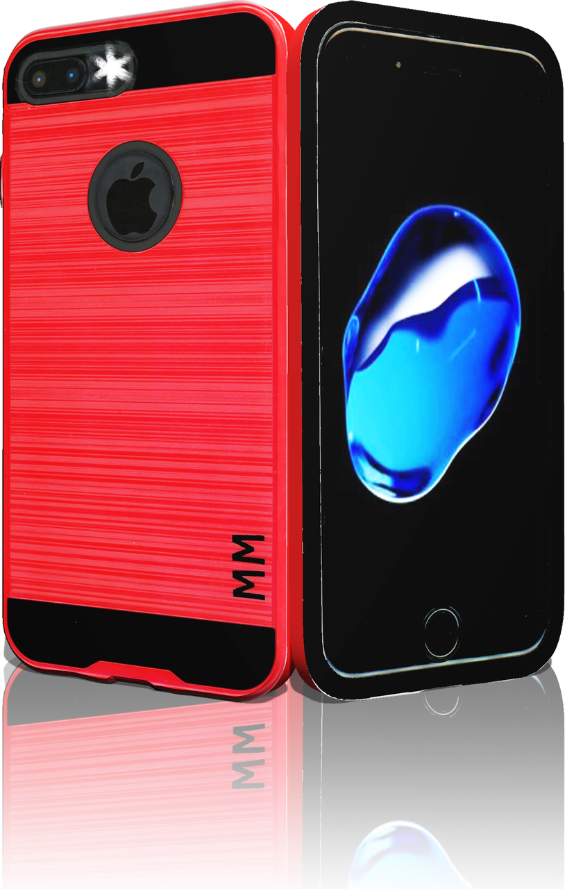 Iphone 7 Plus Mm Slim Dura Metal Finish Red - Mobile Phone Case Clipart (814x1280), Png Download
