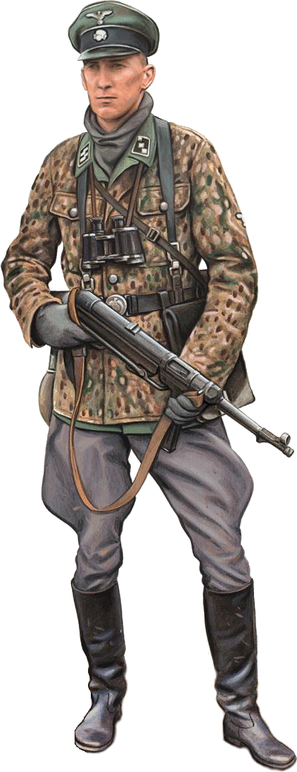This Is An Ss Soldier - German Soldier Ww1 Drawing Clipart (422x1095), Png Download