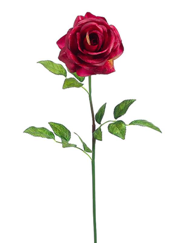 31" Leather-look Open Rose Spray Burgundy Yellow - Hybrid Tea Rose Clipart (800x800), Png Download