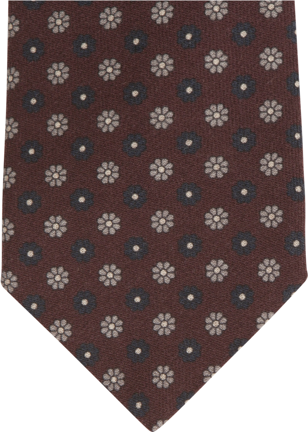 Burgundy Flower Printed Wool Tie - Polka Dot Clipart (1600x2398), Png Download