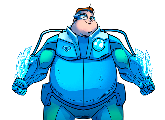 Heroes Comics - Ice Hero Clipart (664x482), Png Download