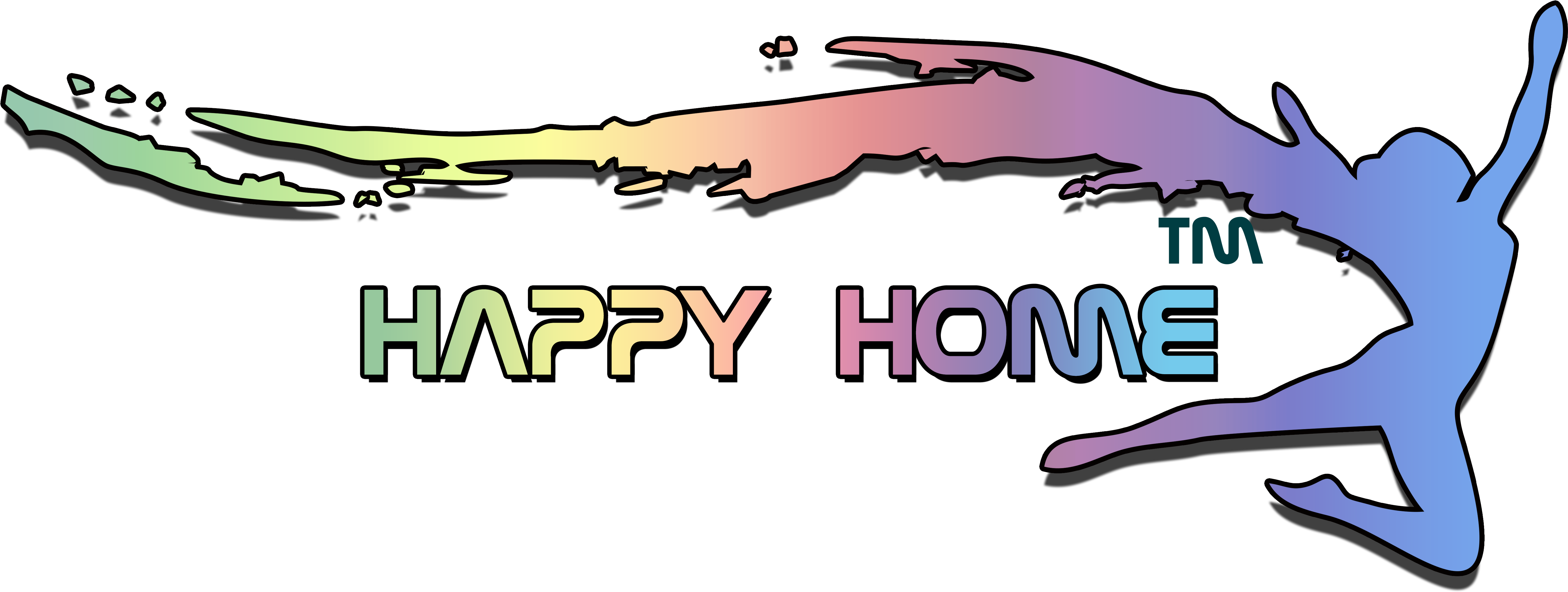 Happy Home Logo With Shadow Clipart (5813x2183), Png Download
