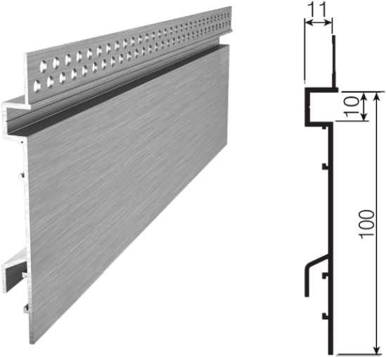 Ci-2390 Shadowline Perforated Skirting - Shadow Line Skirting Detail Clipart (726x670), Png Download