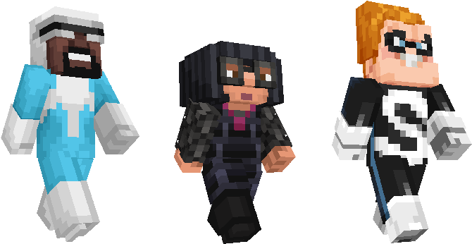 The Incredibles Skin Pack Is Out Today You Can Find - Minecraft Incredibles Skin Pack Frozone Clipart (748x421), Png Download