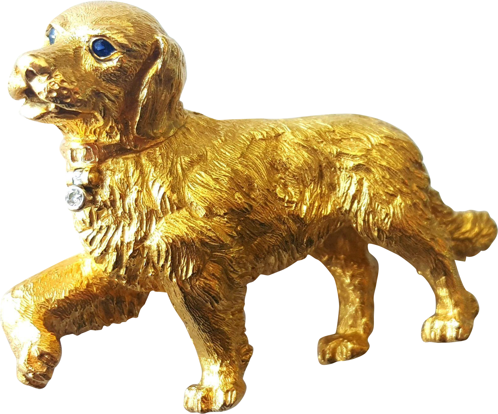 Tiffany & Company 18 Karat Yellow Gold Sapphire And - Golden Retriever Clipart (1608x1608), Png Download