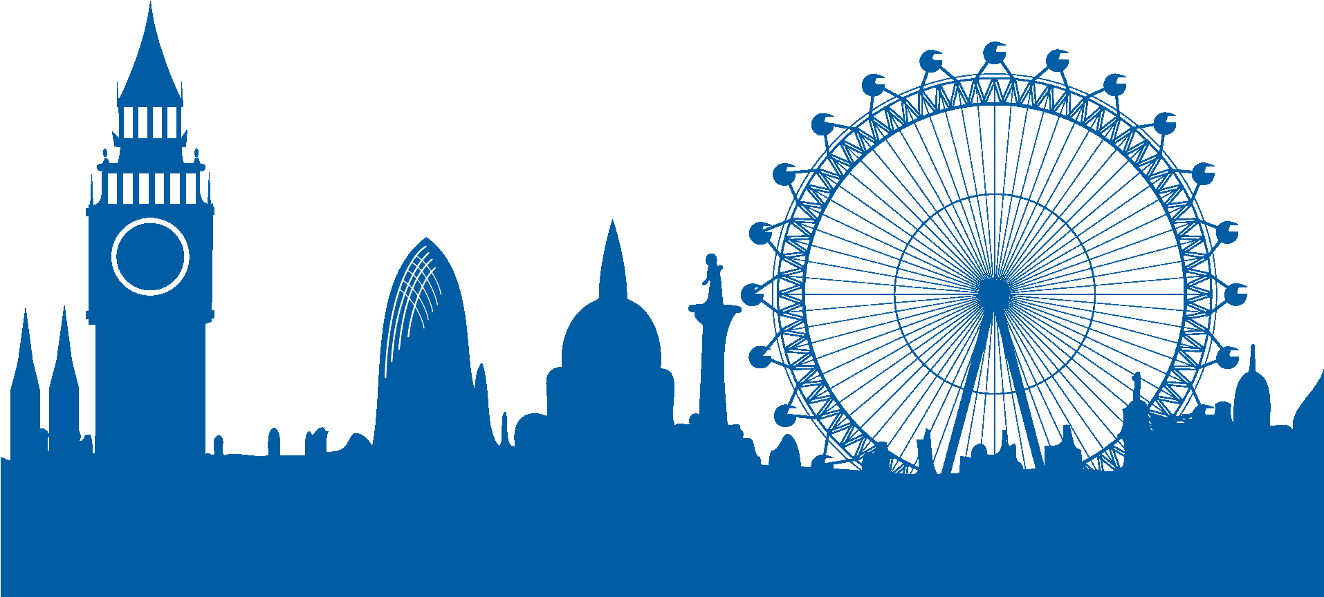 London Skyline Silhouette Graphic Vector , Png Download - London Skyline Clipart (1914x864), Png Download