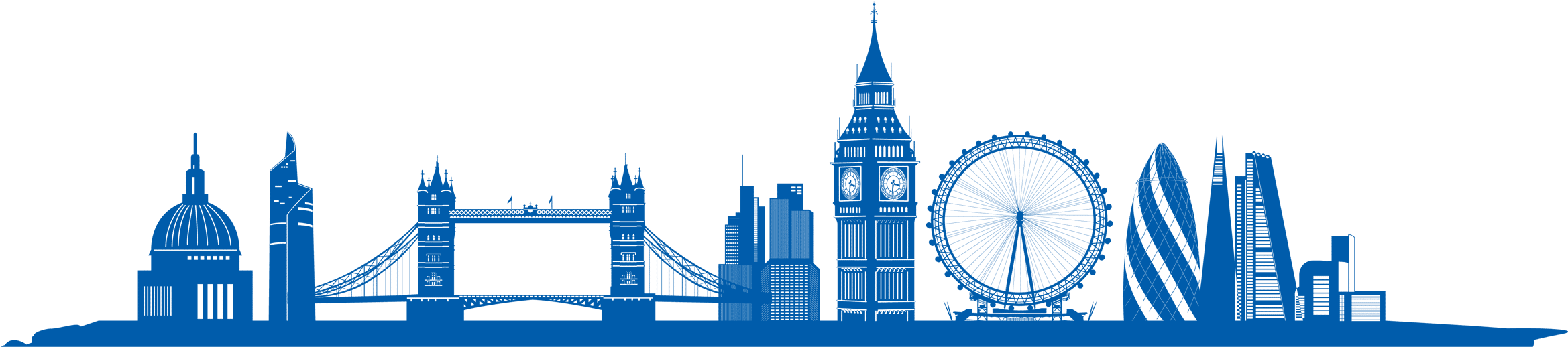 London Skyline Div - London Skyline Silhouette Png Clipart (2337x533), Png Download