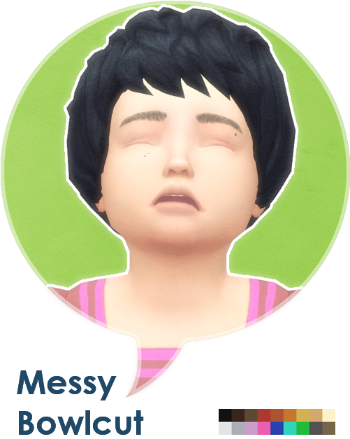 “ I Love Bowl Cuts, Reminds Me Of My Little Bro When - Sims 4 Cc Bowl Cut Child Clipart (500x650), Png Download