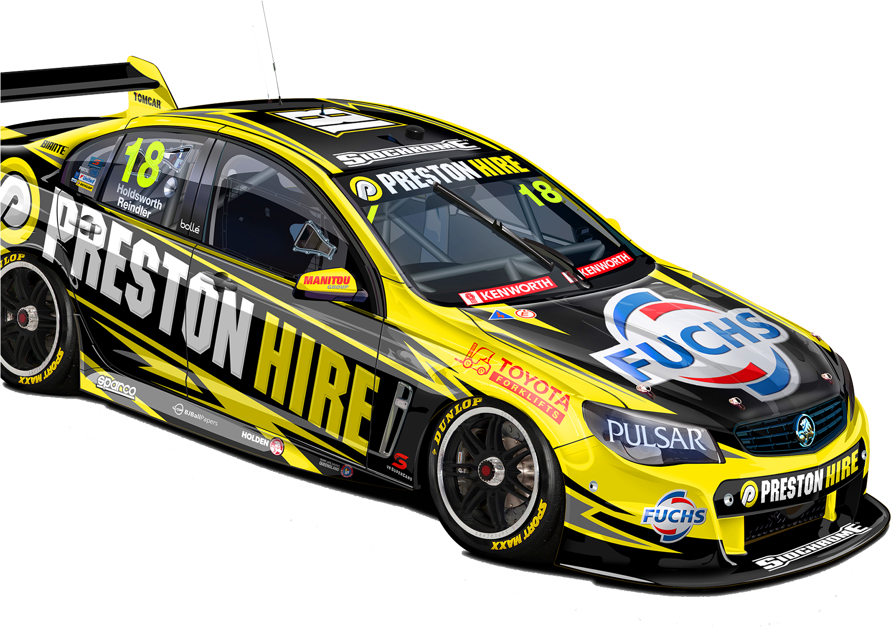 Preston Hire Racing V8 Supercars - World Rally Car Clipart (1791x1487), Png Download