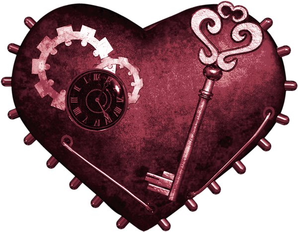 #heart #steampunk #heart #love #valentines #valentinesday - صوره مفتاح قلب متحرك Clipart (600x466), Png Download
