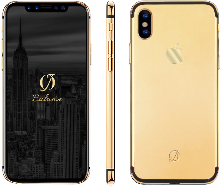 Iphone Xs Gold Color - 24k Gold Iphone 8 Gold Clipart (1063x886), Png Download