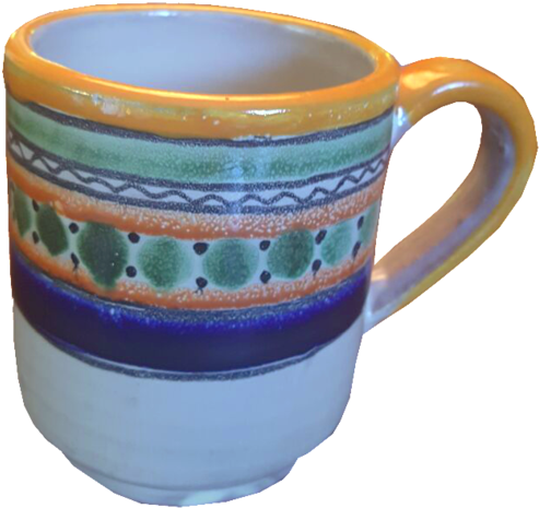 Pajaro Talavera Pottery Artisan Coffee Mug - Coffee Cup Clipart (600x979), Png Download