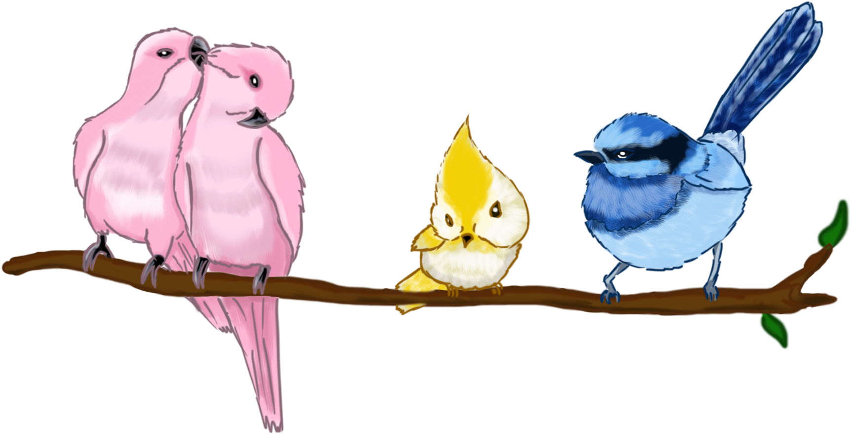 Dibujado A Mano Ilustración Lindo Pájaro Png Y Psd - Illustration Clipart (2000x2000), Png Download