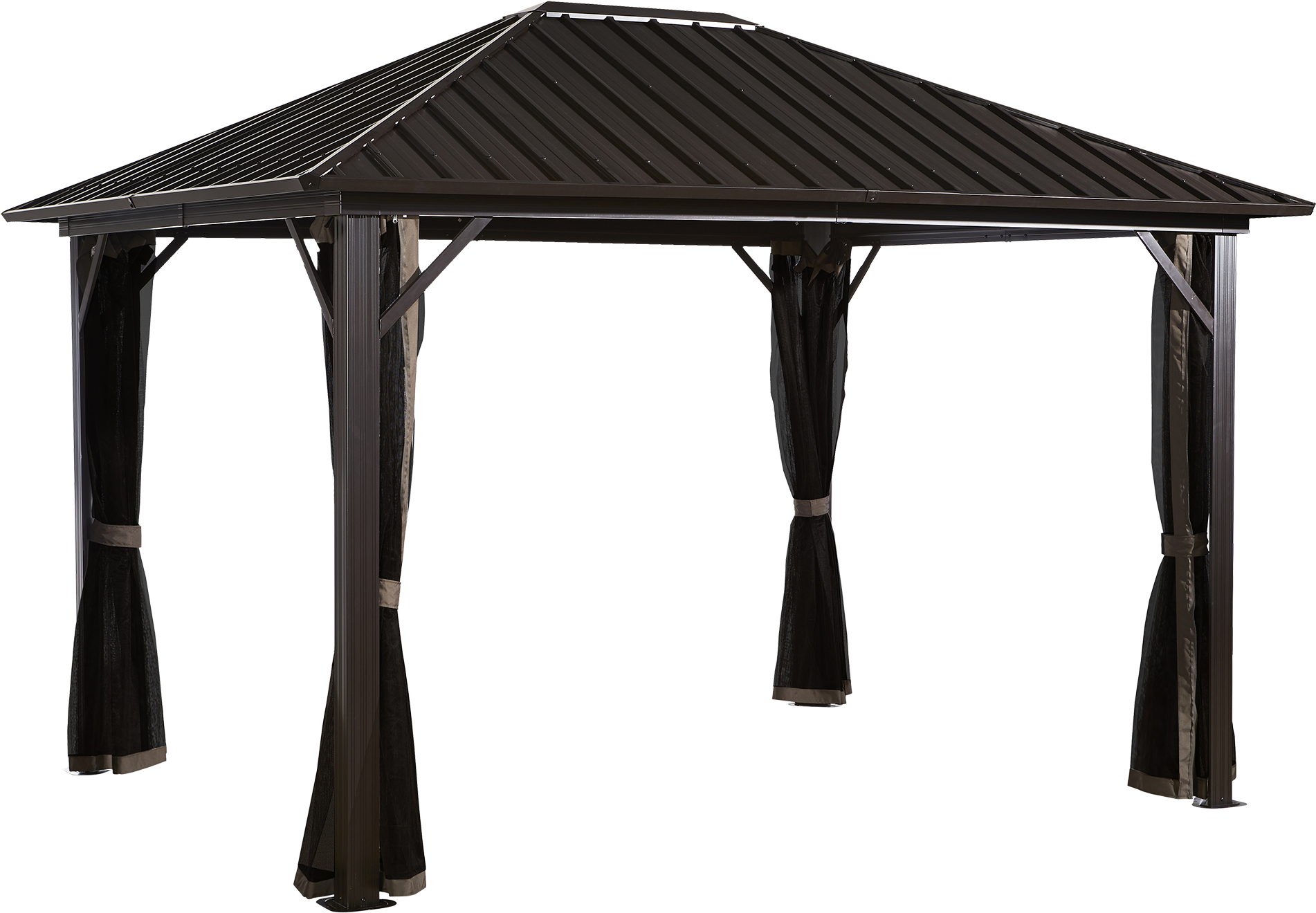 Sojag Genova Gazebo, Galvanised Steel Roof & Mosquito - Hard Top Gazebo Clipart (2000x1426), Png Download