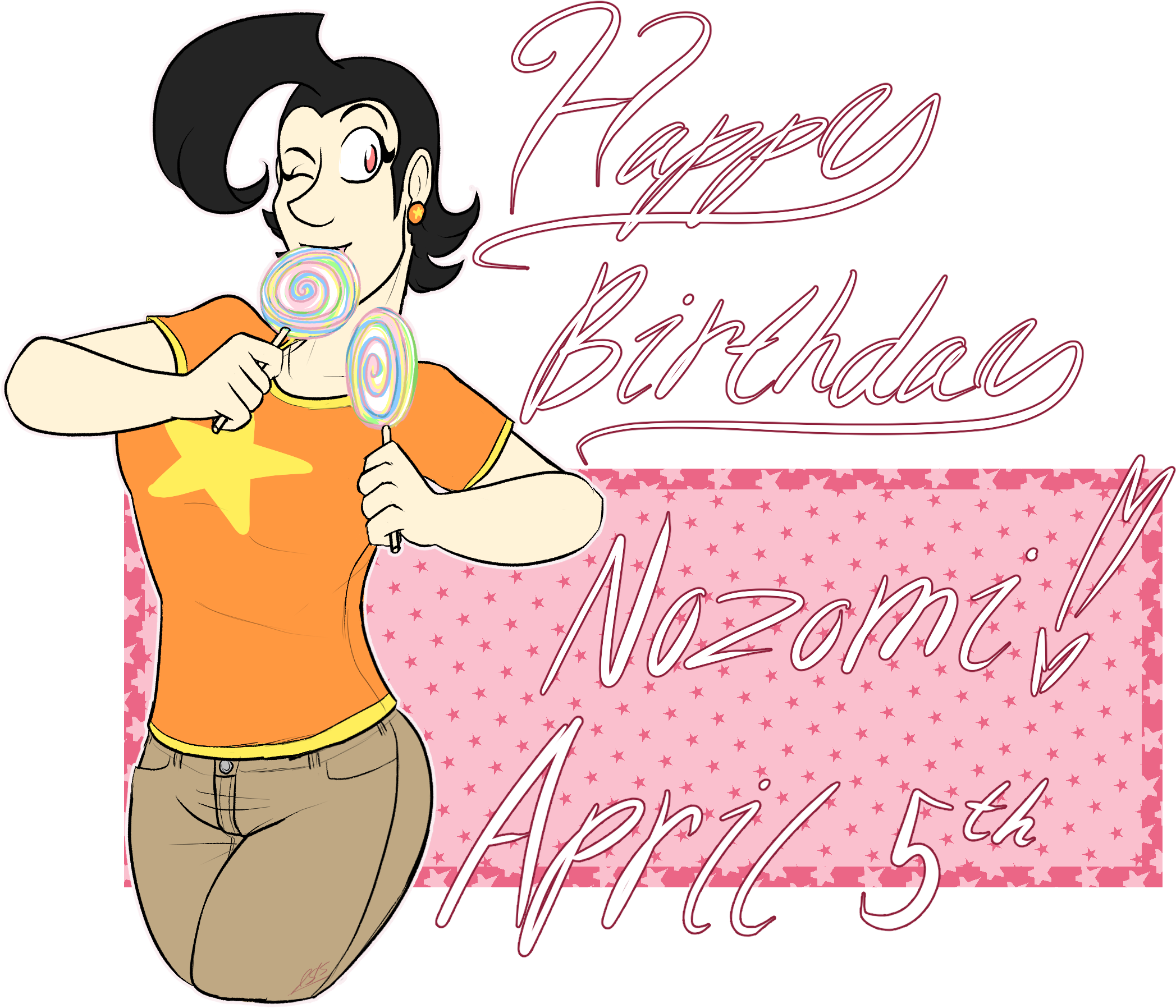 Bs Birthday - Nozomi - Cartoon Clipart (2249x1869), Png Download