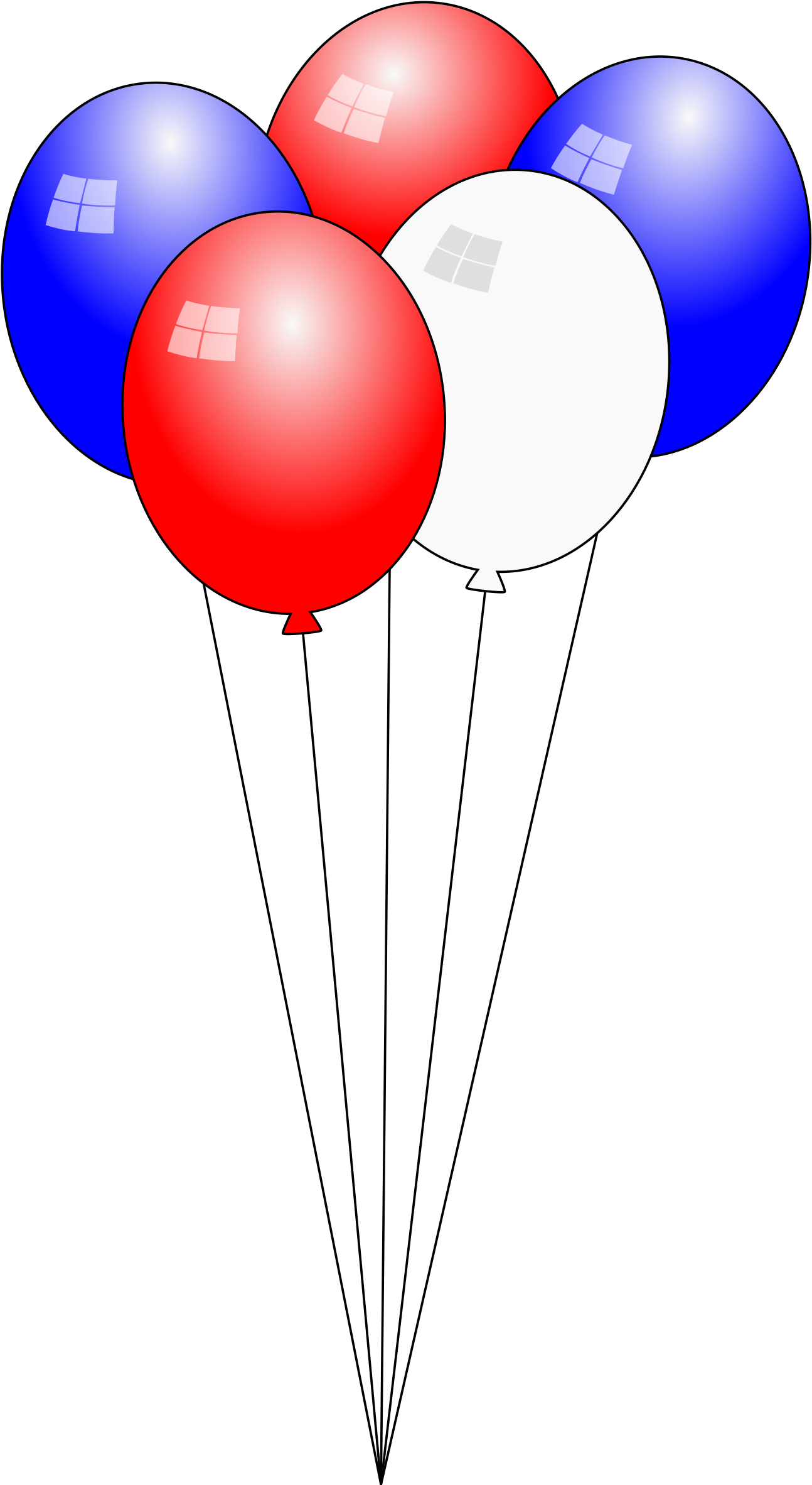 Big Image - Red White And Blue Balloons Png Clipart (1550x2400), Png Download