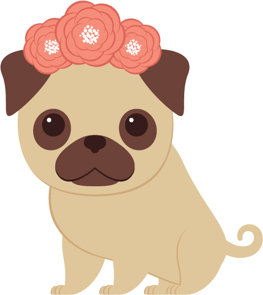 Pug Png Transparent Image - Dibujos De Perros Pug Clipart (850x668), Png Download