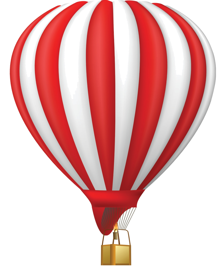 Red White Striped Balloon - Air Balloon Clipart Png Transparent Png (734x892), Png Download
