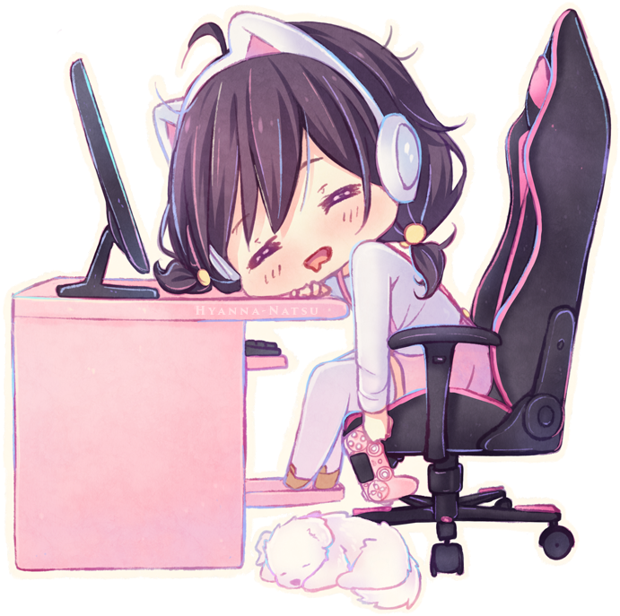 Chibi Anime Girl Gaming Clipart (705x700), Png Download
