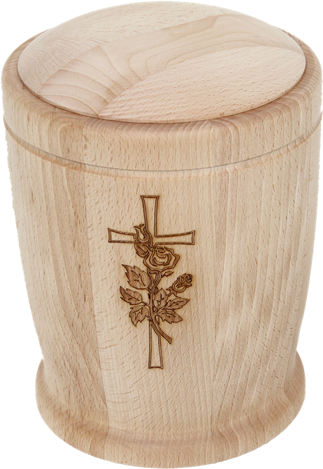 Wooden Urn Beech Cross Flower - Plywood Clipart (476x700), Png Download