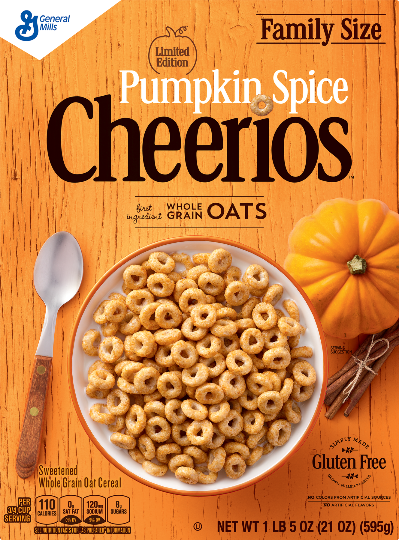 Pumpkin Spice Cheerios Cereal Clipart (1800x1800), Png Download