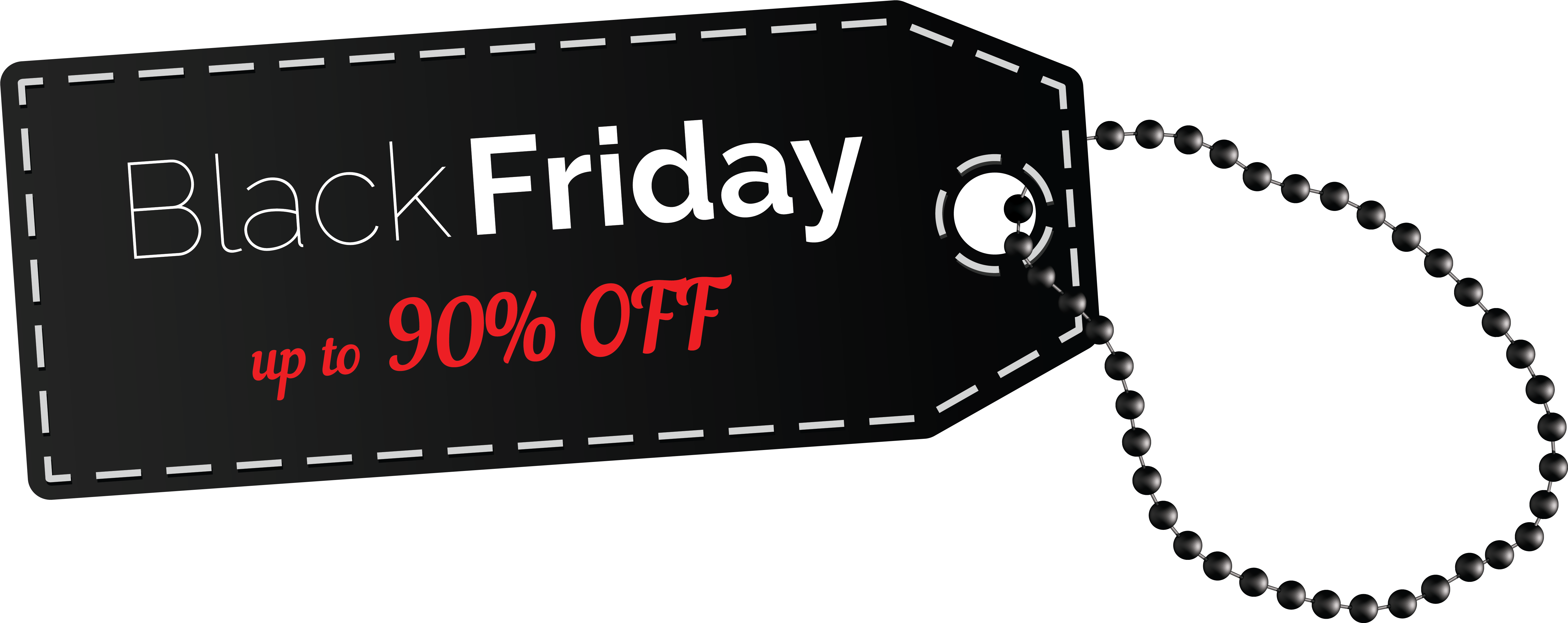 Banner Black And White Download Clipart Black Friday - Black Friday Tag Png Transparent Png (6060x2521), Png Download