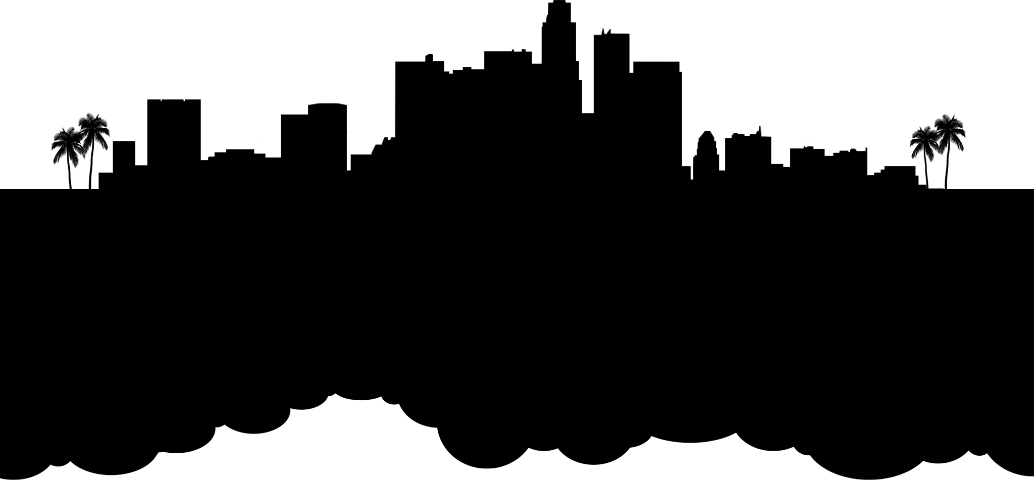 Hollywood Heartbreak Official Website - Los Angeles Skyline Png Clipart (2048x955), Png Download