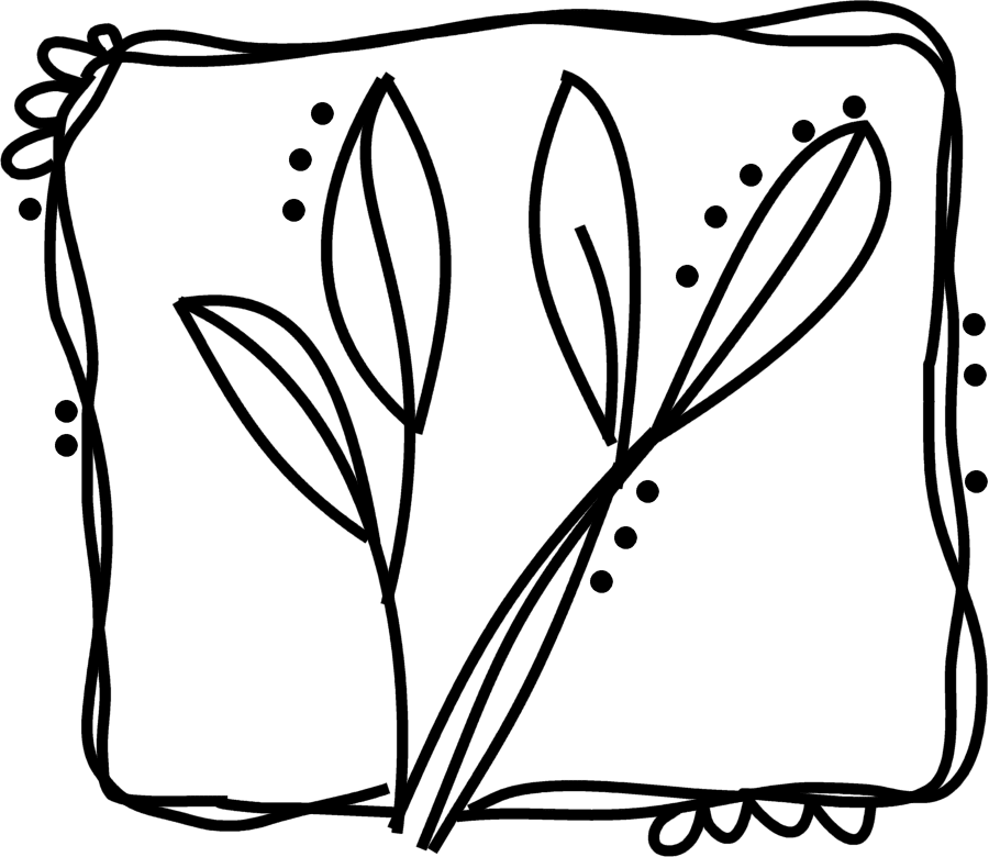 #f 27 Leaf Doodle - Line Art Clipart (900x780), Png Download