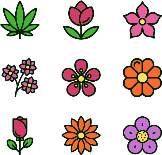 Flowers - Flower Flat Design Png Clipart (600x564), Png Download