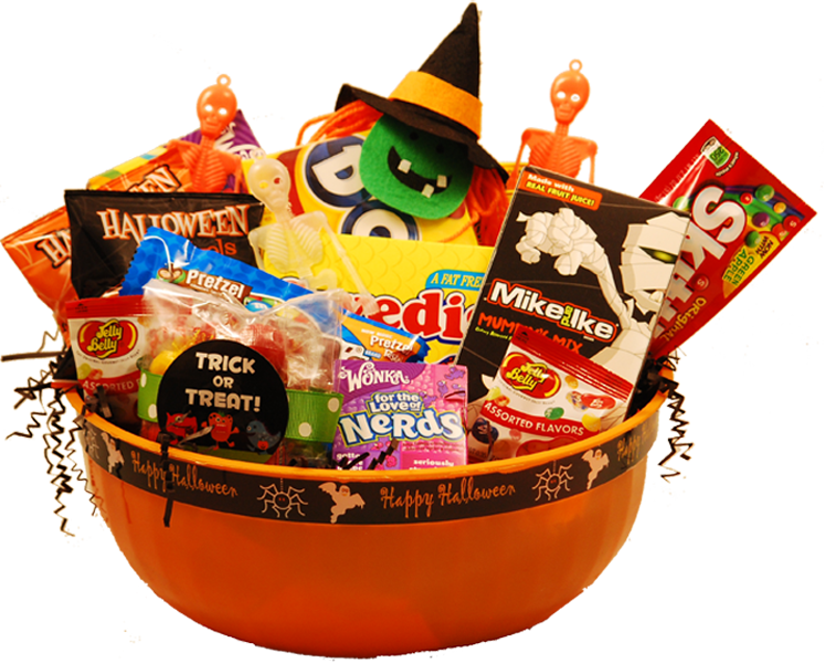 Halloween Gift Basket Clipart (747x600), Png Download