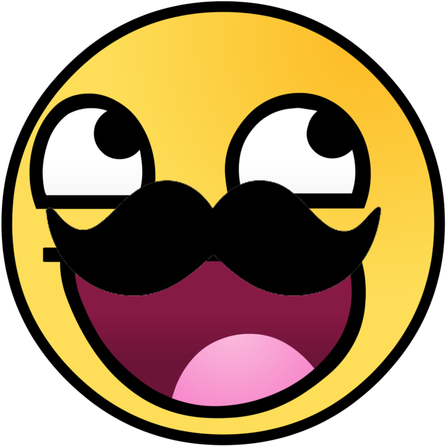 Images For Awesome Face Emoticon - Epic Face Clipart (880x879), Png Download