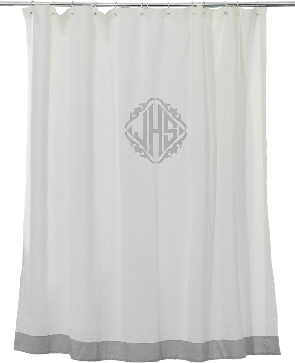 Love A Classic Monogram On A Shower Curtain Via Leontine Clipart (1000x1500), Png Download