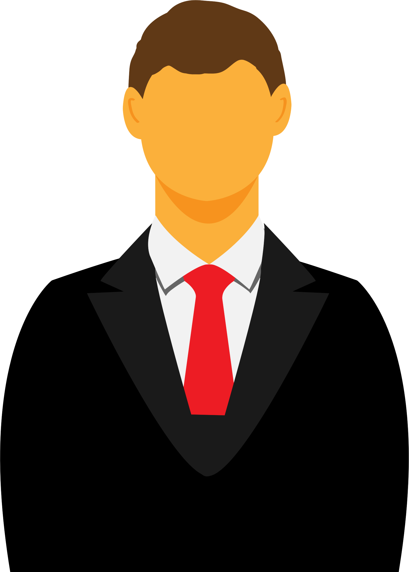 Graphic Black And White Stock Faceless Avatar Big Image - Lawyer Attorney Clipart (1688x2361), Png Download