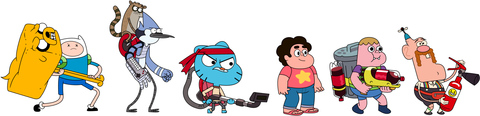 Cartoon Network Png - Cartoon Network Battle Crashers Characters Clipart (1724x463), Png Download