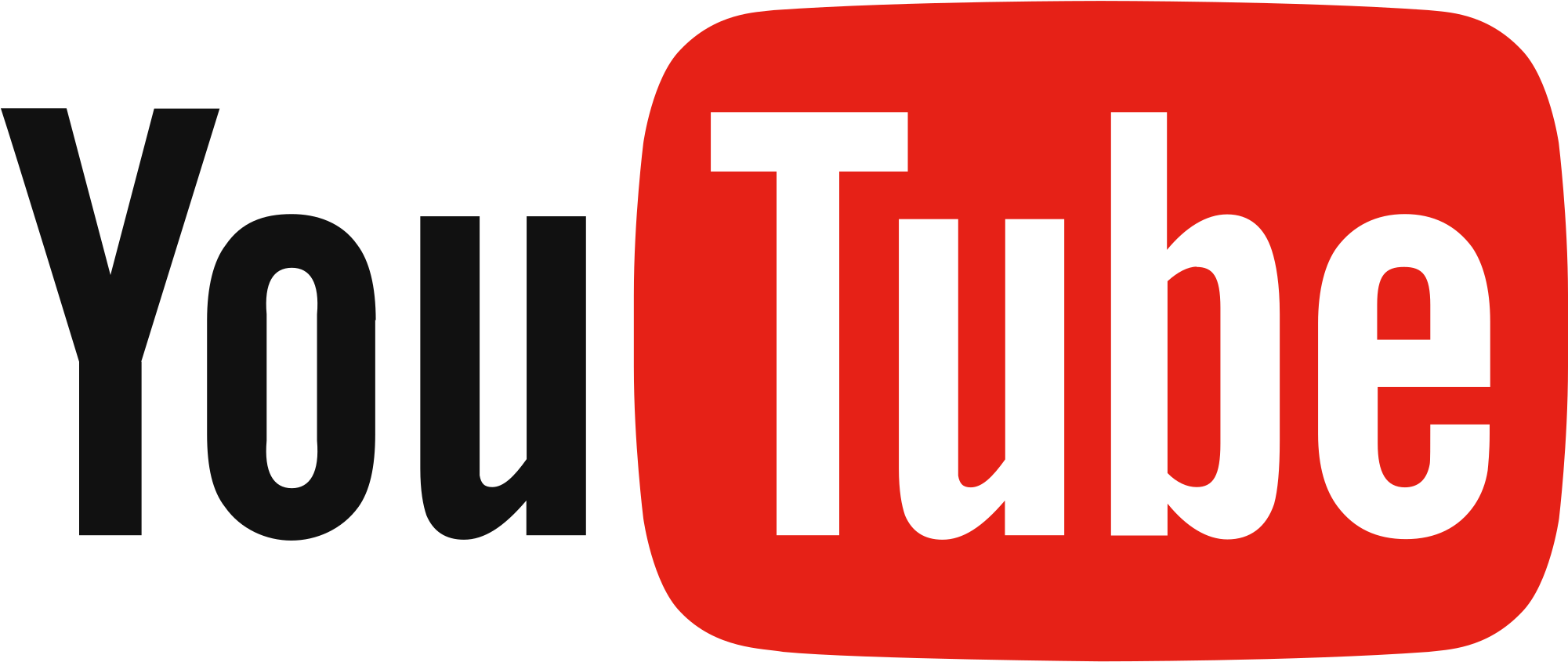 Youtube Logo Button Png - Transparent Background Youtube Logo Clipart (2000x857), Png Download