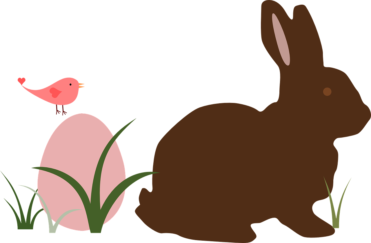 Grass Bird Easter Egg Bunny Png Image - Rabbit Silhouette Clipart (1280x838), Png Download