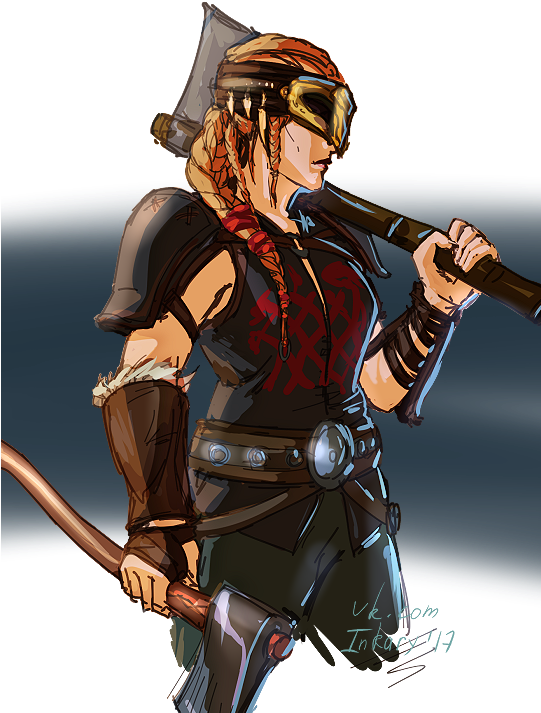 Heres My Grill - Berserker For Honor Female Art Clipart (540x750), Png Download