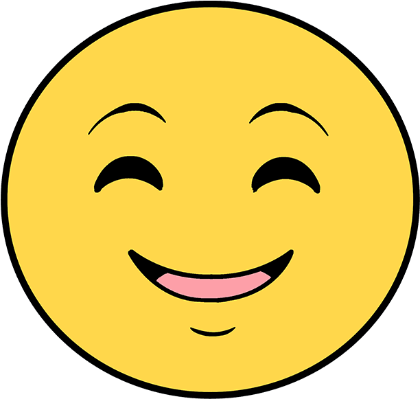 How To Draw Happy Face Emoji - Smiley Clipart (612x581), Png Download