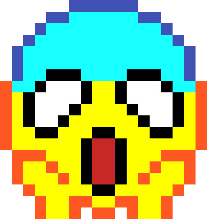 Shock Emoji-ading's Pixel Arts - Pixel Art Emoji Clipart (667x704), Png Download