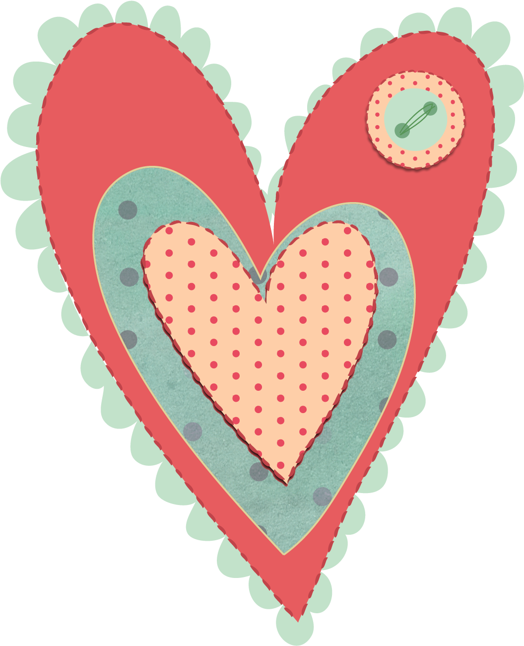 Free Shabby Chic Clipart Png Valentines Day Heart - Shabby Chic Heart Clipart Transparent Png (1145x1410), Png Download
