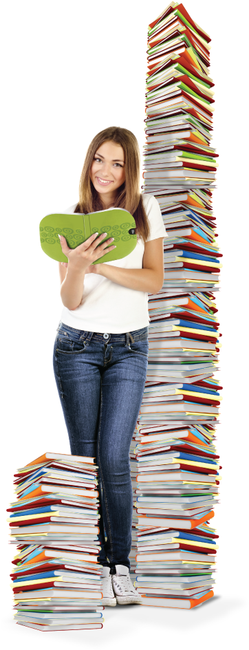 Synonymous With Student Success, An Evolving Reality - Books And Student Png Clipart (371x953), Png Download